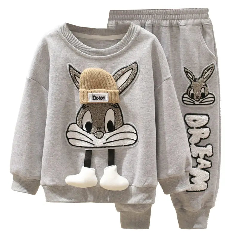 Autumn Kid Boy Clothes Set Cartoon Printed Sweatshirts Pullover Top and Pants Bottom 2pcs Suit Children Girls Outfits Tracksuits.