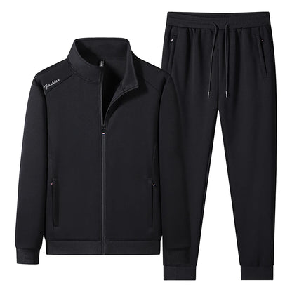 Plus Size 6XL 7XL Men's Sportswear Casual Cotton Tracksuits Men Sets Outwear Jacket+Sweatpant Joggers Running Winter Sports Suit
