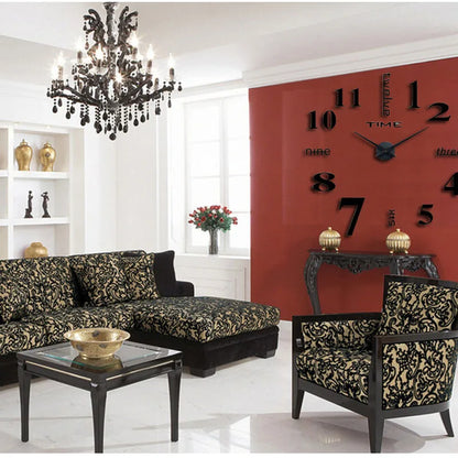 1 stücke Große größe kreative DIY wanduhren mode 3D dekorationen wanduhr Europäischen wand aufkleber uhr stille moderne dekor