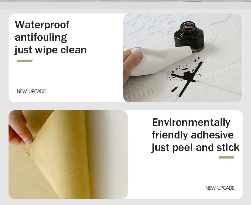 70cm*70cm 3D Room Decor Warm Decoration Self-adhesive Wall Stickers Foam Waterproof Anti-collision Wallpaper Ceiling Background