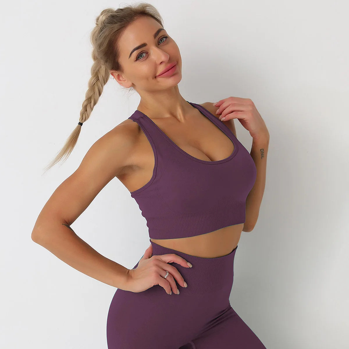 Solid Color seamless gym Yoga Set Legging +sport bra+short+long sleeves Tracksuit  Women Gym Suit Comprehensive Training Jogging