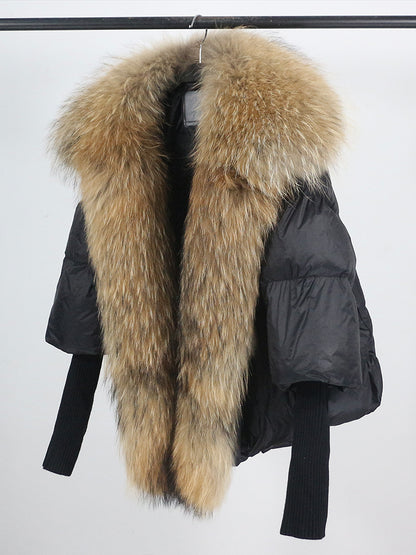 Lose Natürliche Echt Fox Pelz Kragen Mantel Dicke Neue Europäische Mode Weiße Ente Unten Jacke Winter Frauen Warme Luxus Oberbekleidung