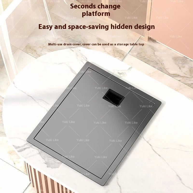 Small Hidden Sink Stainless Steel Kitchen Sink Mini Bar Single Slot Touring Car Wash Basin With Cover Plate Apartment