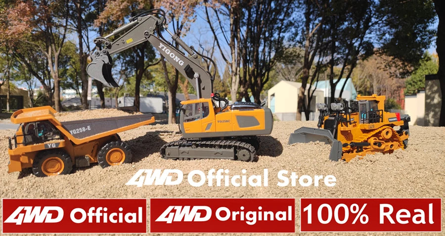 4WD Remote Control Excavator Toy Radio Controlled RC Dump Truck Vehicle Crawler Bulldozer Construction Car Gifts for Kids Boys.