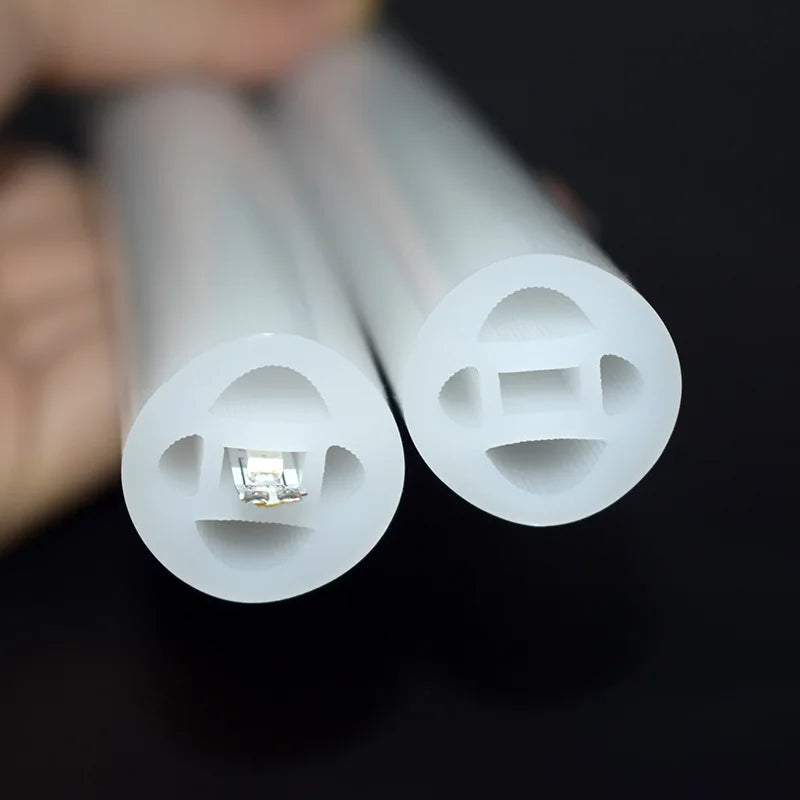 360° Glowing Round LED Neon Tube Rope Lamp Flexible Silicone Diffuser Channel WS2811 WS2812B Soft IP65 Outdoor Tape Strip Lights.