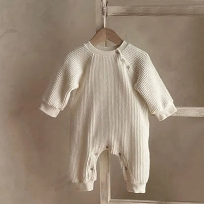 Infant Baby Mädchen Jungen Overall Einem stück Outfit Waffel Baumwolle Langarm Kleinkind Baby-spielanzug Frühling Herbst Baby Kleidung.