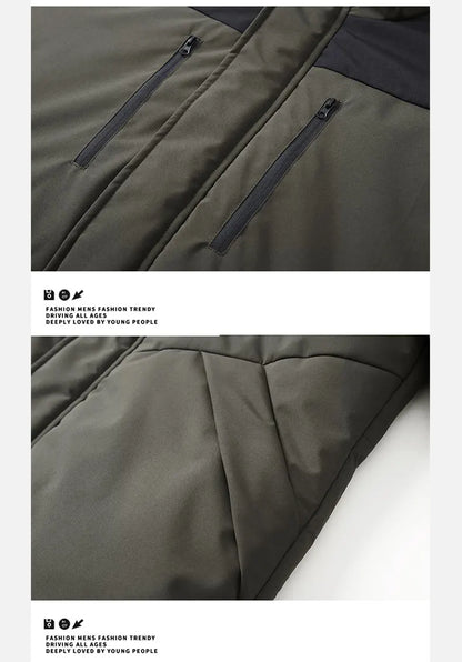 Winter Thickened Jacket Men Running Hooded Coat Sport Outdoor Leisure Medium-length Warm Clothing Autumn Winter Clothing Male.