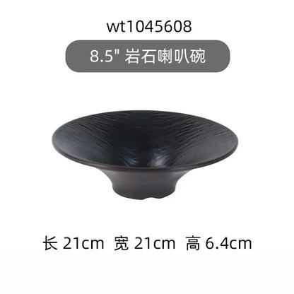 Hotpot Restaurant Melamine Tableware Black Frosted Dinner Plate Japanese Sushi Plates Not Easily Broken Snack Fruit Dishes
