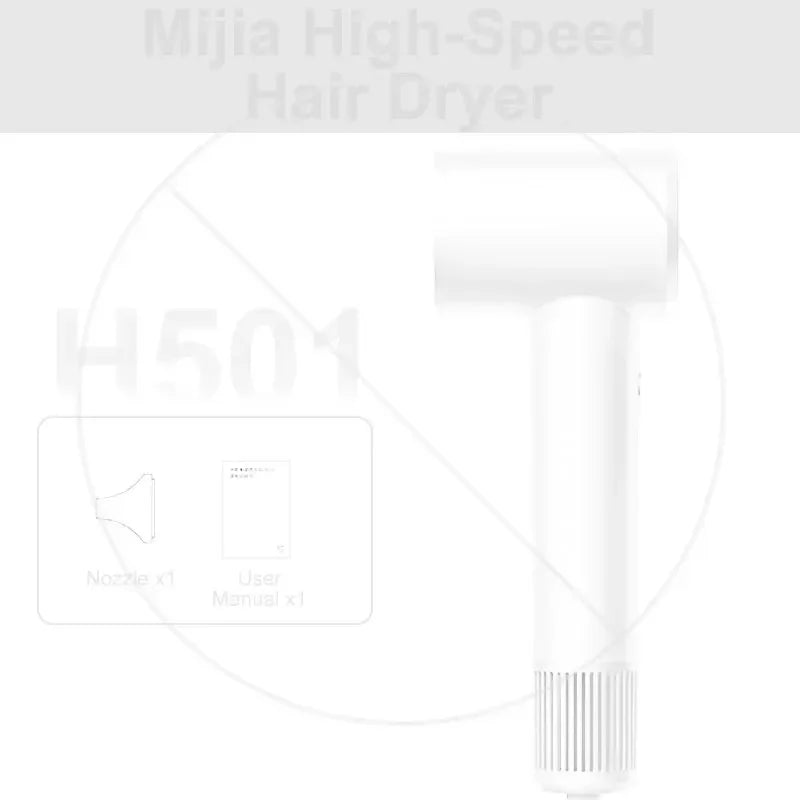 Original Xiaomi Mijia H501 High Speed Anion Hair Dryer Wind 62m/s 1600W 2min Quick Drying Professional Hair Care Negative Lon
