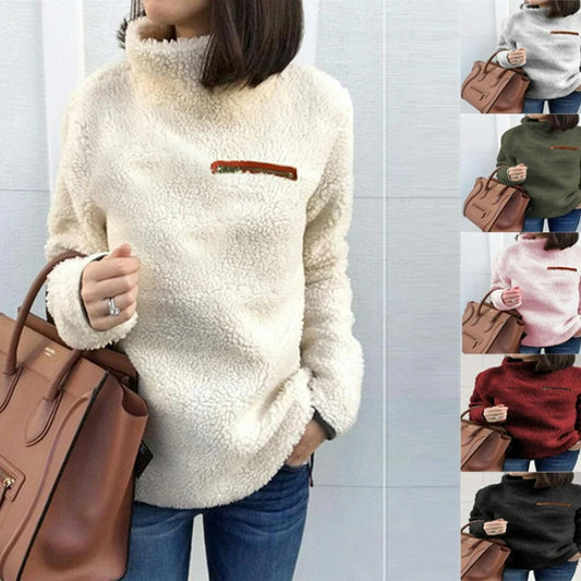Winter Super Weich und Bequem Einfarbig Rollkragen Pullover frauen Pullover Fashion Zipper Sexy Top Damen Hipster Kleidung
