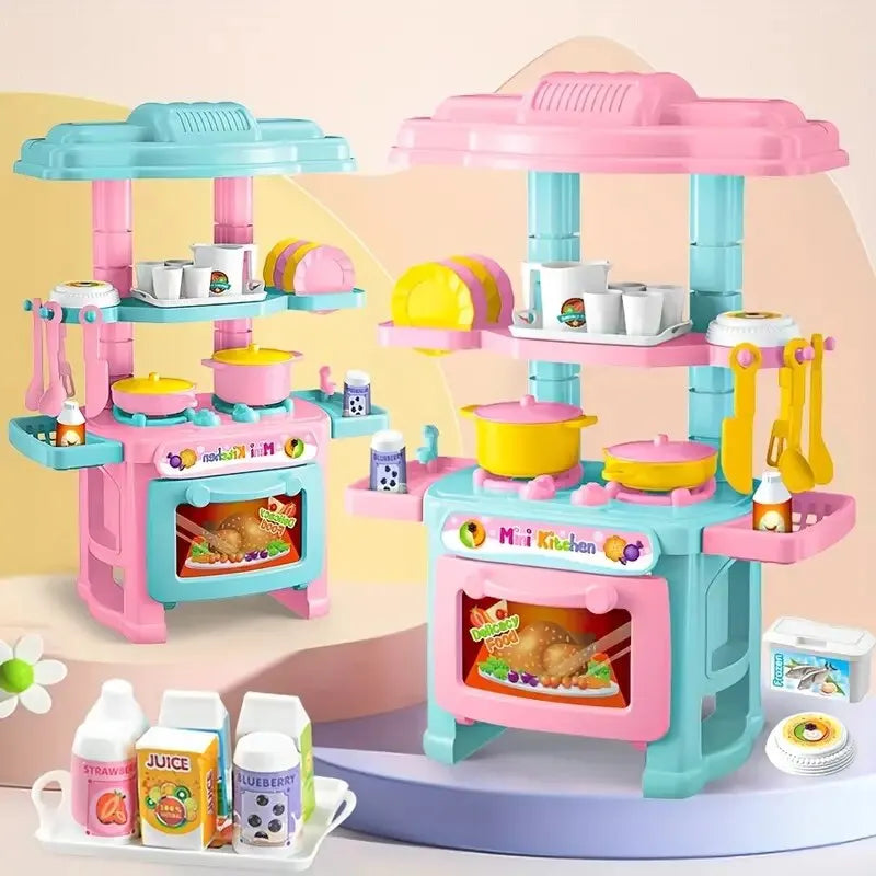 Play House Kitchen Toy Set Simulation Mini Cooking Tableware Play House Toy.
