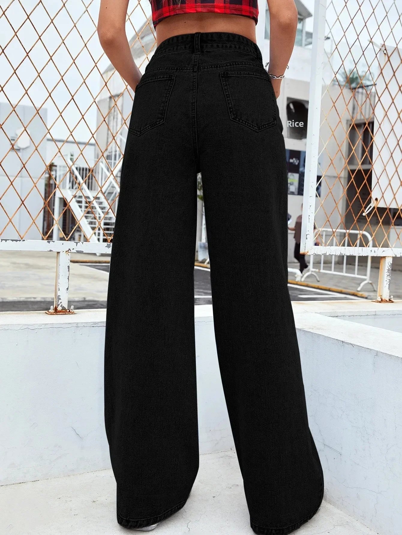 2000s Jeans Women High Waist Wide Leg Straight Y2K Jean Women's Loose Fit Denim Trousers Comfortable Plus Size Casual Pants.