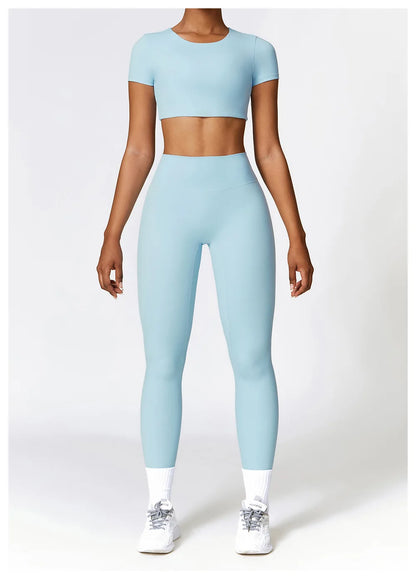 Yoga Top Women Sport T Shirts Push Up Fitness Clothes Short Sleeve Yoga Shirt Gym Top Running Active Wear Sport Top Femme Tights