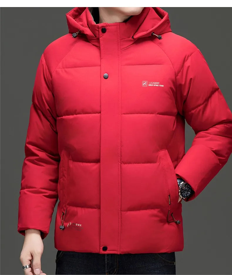 Top Grade Designer New Brand Men Parka Jacket Thick Casual Fashion Hooded Cropped Windbreaker Quilted Bubble Coats  Mens Clothes