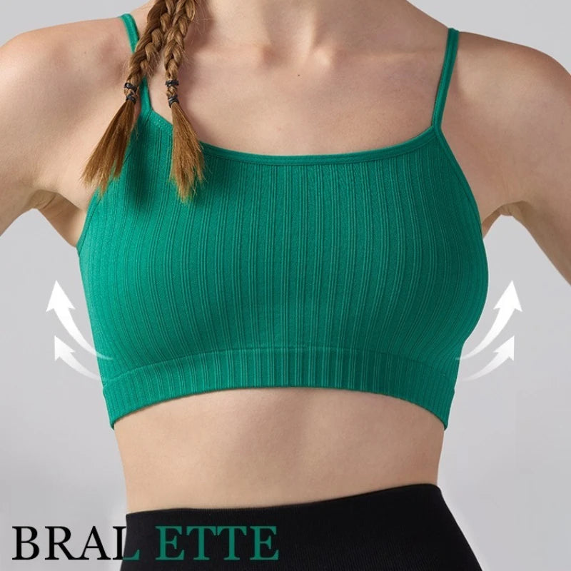 Women Sport Bra Yoga Clothes Underwear Women Bra Threaded High Intensity Support for Running Fitness Ideal  Bubble Wrap Push Up.