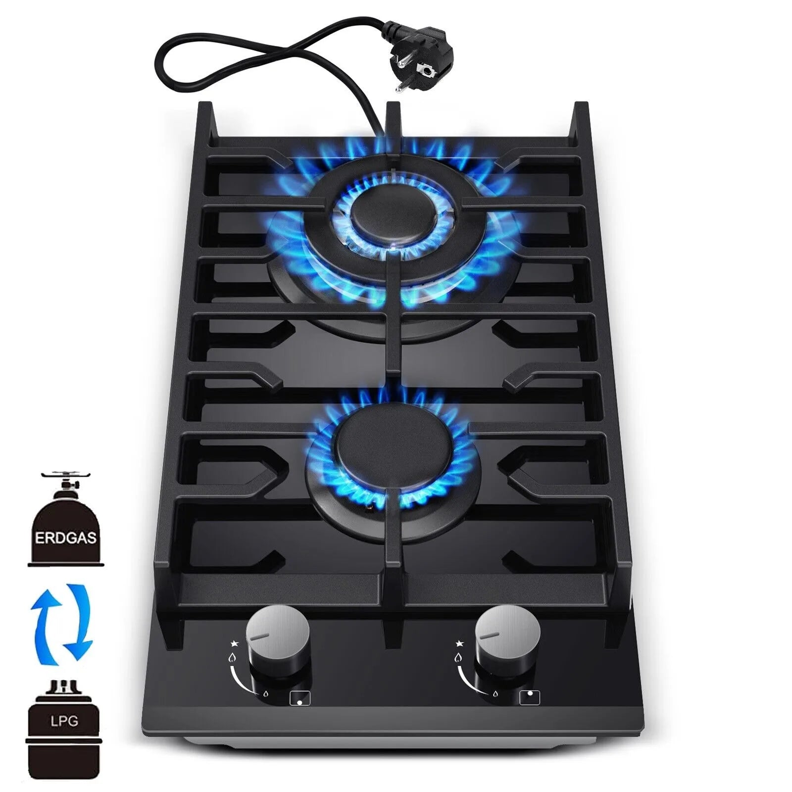 TopStrong 2 Burner Ceramic Glass Built-in Stove Natural Gas Propane Gas hob EUGCT-B02.