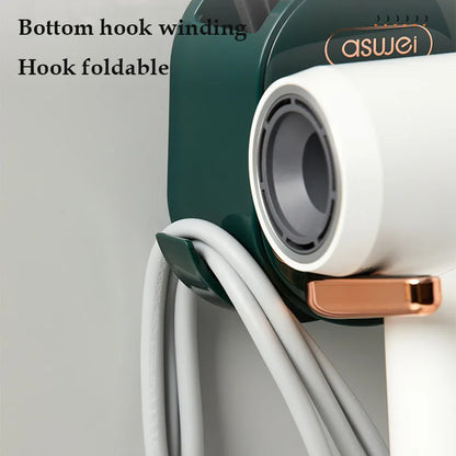 An der Wand montierter Dyson Haartrocknerständer, faltbarer Haartrocknerhalter mit Kamm, Aufbewahrungsbox, Badezimmer-Organizer, Aufbewahrungshalter
