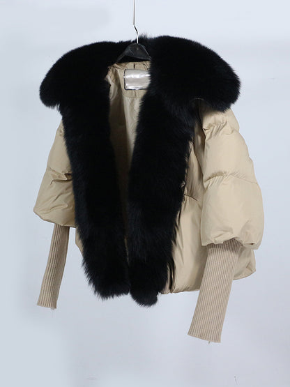 Lose Natürliche Echt Fox Pelz Kragen Mantel Dicke Neue Europäische Mode Weiße Ente Unten Jacke Winter Frauen Warme Luxus Oberbekleidung