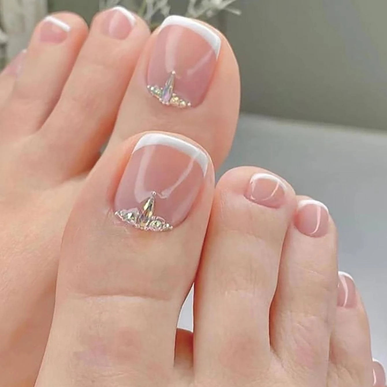 24 PCS Red/White/Black/Yellow/Wine Red Toenails Fake Toe Nails Natural  -Solid Color Square Press on Toenails Short.