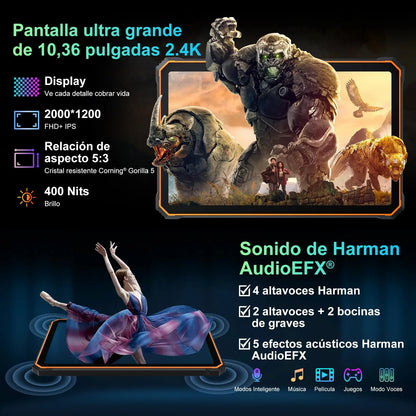 Blackview Active 8 Pro Rugged Tablets Android 14 10.36" 2.4K Display Helio G99 16GB 256GB Tablet PC 22000mAh.