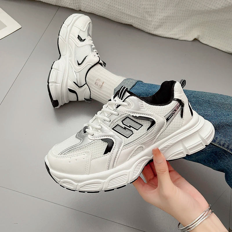 New Spring Autumn Women's Jogging Sneakers Fashion Casual White Breathable Tennis Low Top Vulcanized Shoes Outdoor Trainers.