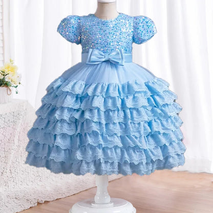 2023 Neue elegante Kleider für Mädchen, glänzendes Halloween-Performance-Kostüm, Geburtstagsparty-Kleid für 3–10 Jahre alte Mädchen