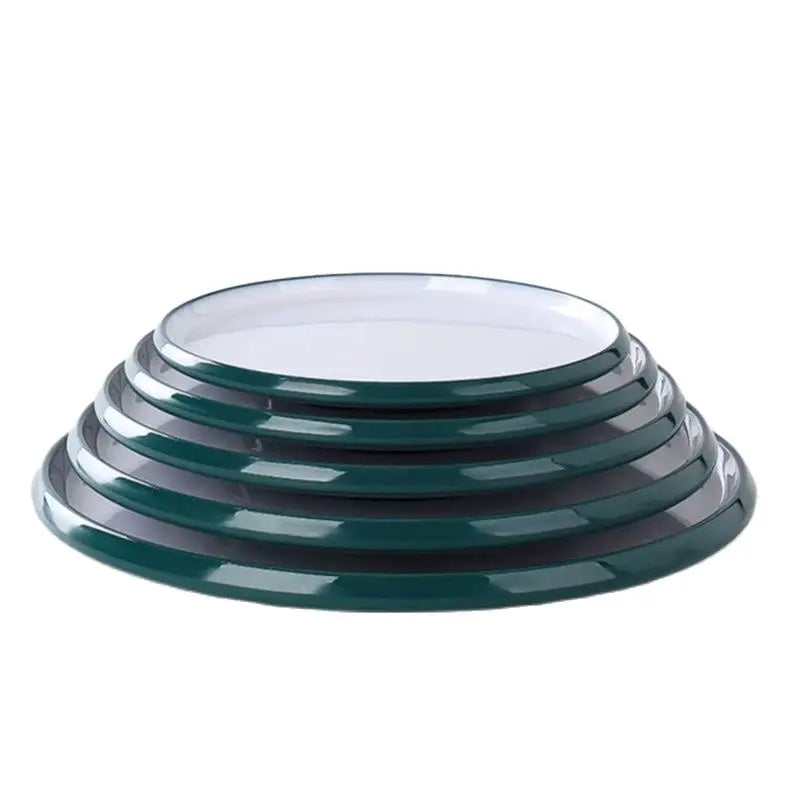 1Pc Commercial Melamine Tableware Household Plastic Dinner Plates Round Barbecue Salad Dishes Plate Kitchen Accessories.