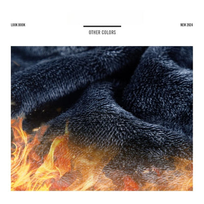 CHUJIE Men's autumn and winter fleece fashion graphenewarm hooded jacket outdoor hiking sports with thick fleece cardigan jacket