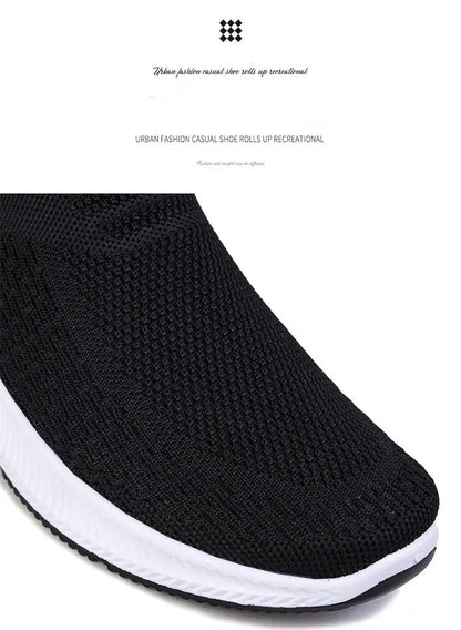 Men Walking Shoes Knit Mesh Breathable Sneakers Lightweight Sneakers Slip-on Mens Casual Shoes Fashion Comfort.
