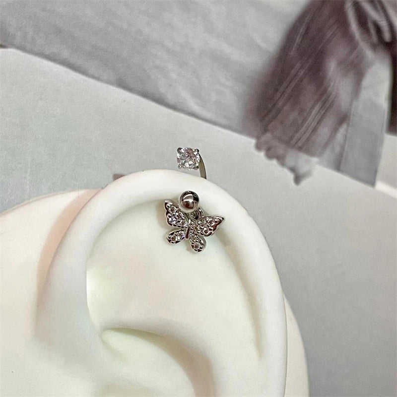 1 PCS Star Silver Color 316L Stainless Steel Ear Bone Nail for Women New Fashion Allergy Prevention Jewelry Gifts
