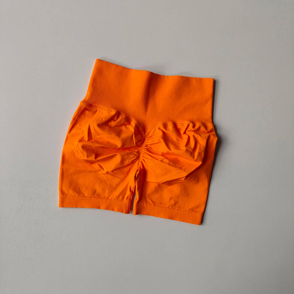 Summer High-Waist Women's Yoga Shorts Breathable Fitness Shorts Butt Lift Sports Running Cycling Push-Up Workout Gym Shorts