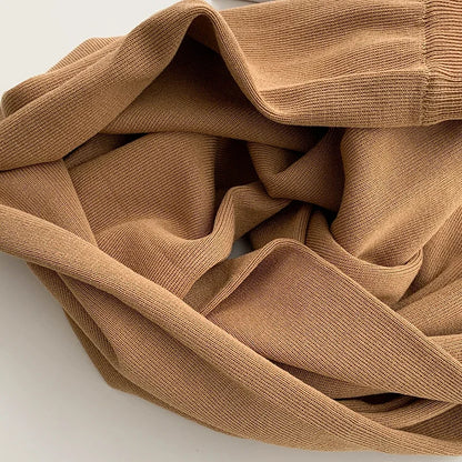 Fashion Knitted 2 Pieces Sets Women V-Neck Single Breasted Cardigan+High Waist Wide Leg Long Pants 2024 New Solid Sweater Suits