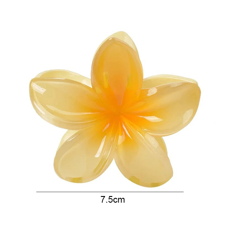 New Hawaiian Gradient Hair Clips Women Flower Hair Claws Shark Hairpins Vacation Beach Style Hairpins Hair Accessories.
