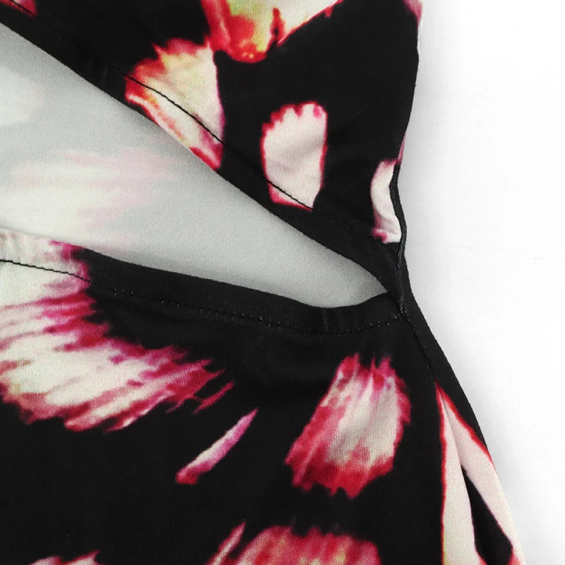 Sommer Sexy Maxi Kleid Für Frauen Streetwear Fashion Print Aushöhlen Ärmellose Neue Dünnes Kleid Casual Club Elegante Party Kleider.