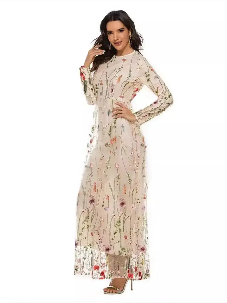 Ramadan Eid Flower Abaya Damen Dubai Islamic Women Muslim Dresses Kebaya Kaftan Robe Musulmane Caftan Marocain Femme.