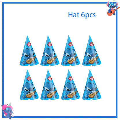 Disney Stich Geburtstag Party Dekorationen Blau Thema Geschirr Tischdecke Banner Hängende Spirale Für Kinder Event Liefert.