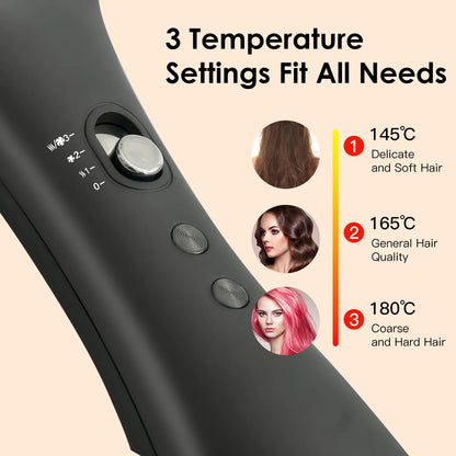 Hatteker Hot Air Comb Styling Comb for Straight Curly Electric Hot Air Brush Women Anion Heating Comb Hair Straightening Brush.