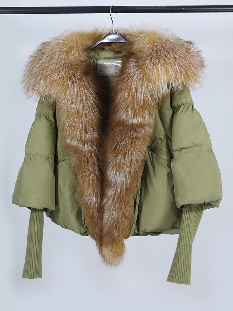 Lose Natürliche Echt Fox Pelz Kragen Mantel Dicke Neue Europäische Mode Weiße Ente Unten Jacke Winter Frauen Warme Luxus Oberbekleidung