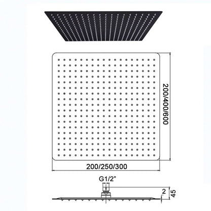 Bathroom Shower Head Chrome Ultrathin Rainfall Bath Head Wall Mounted Stainless Steel Bathroom Shower Accessories