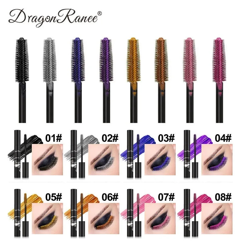 Colorful Waterproof Mascara Blue Purple Pearl Mascara Dense Eye Makeup Bronze Fine Diamond Silver Mascara Cream Cosmetics Makeup.