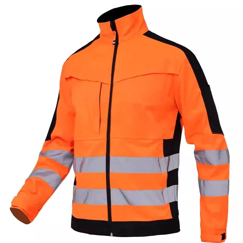 High Visibility Workwear Winter Clothes Hi Vis Suit Reflective Jacket Waterproof Winter and Pockets Reflective Work Pants Set