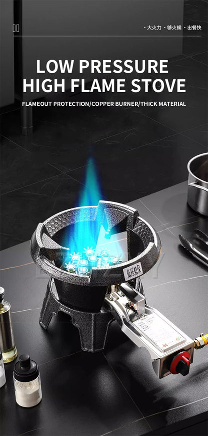 Low-pressure Fierce Fire Gas Stove Commercial Single-hole Liquefied Gas Burner for Hotel Restaurant Energy-saving Gas Cooktop.
