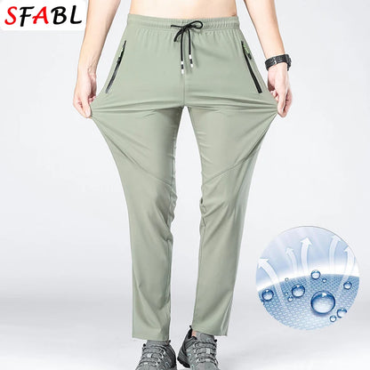 5XL High Stretch Outdoor Sport Hiking Pants Men Zipper Pockets Trousers Men Summer Thin Quick Dry Men's Pants Trekking Fishing.