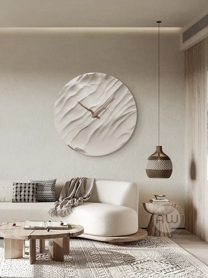 Stumme Wanduhren für Wohnzimmer, moderne runde Uhr, simulierte Stummuhr, fortschrittliches Licht, luxuriös, dekorativ, Wohnzimmer