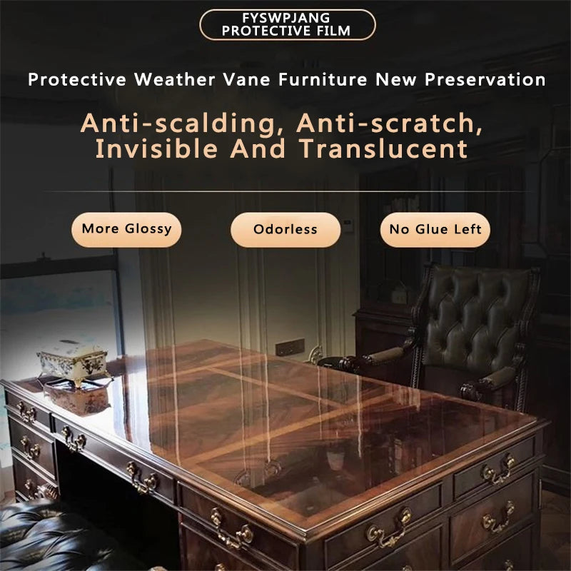 Glass Window Film Transparent PVC Self-adhesive Window Stickers Kitchen Stove Desk Countertop Self-adhesive Furniture Stickers.