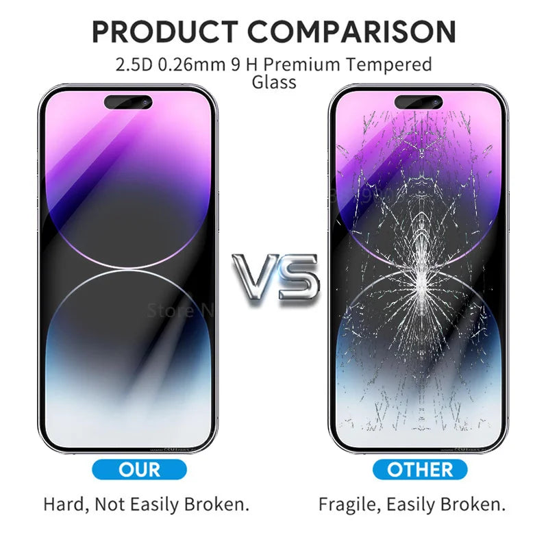 4PCS Tempered Glass Case For iPhone 15 17 16 Pro Max Protective Glass iPhone16E 14Pro iphone17 Pro Max Screen Protect Film Cover.