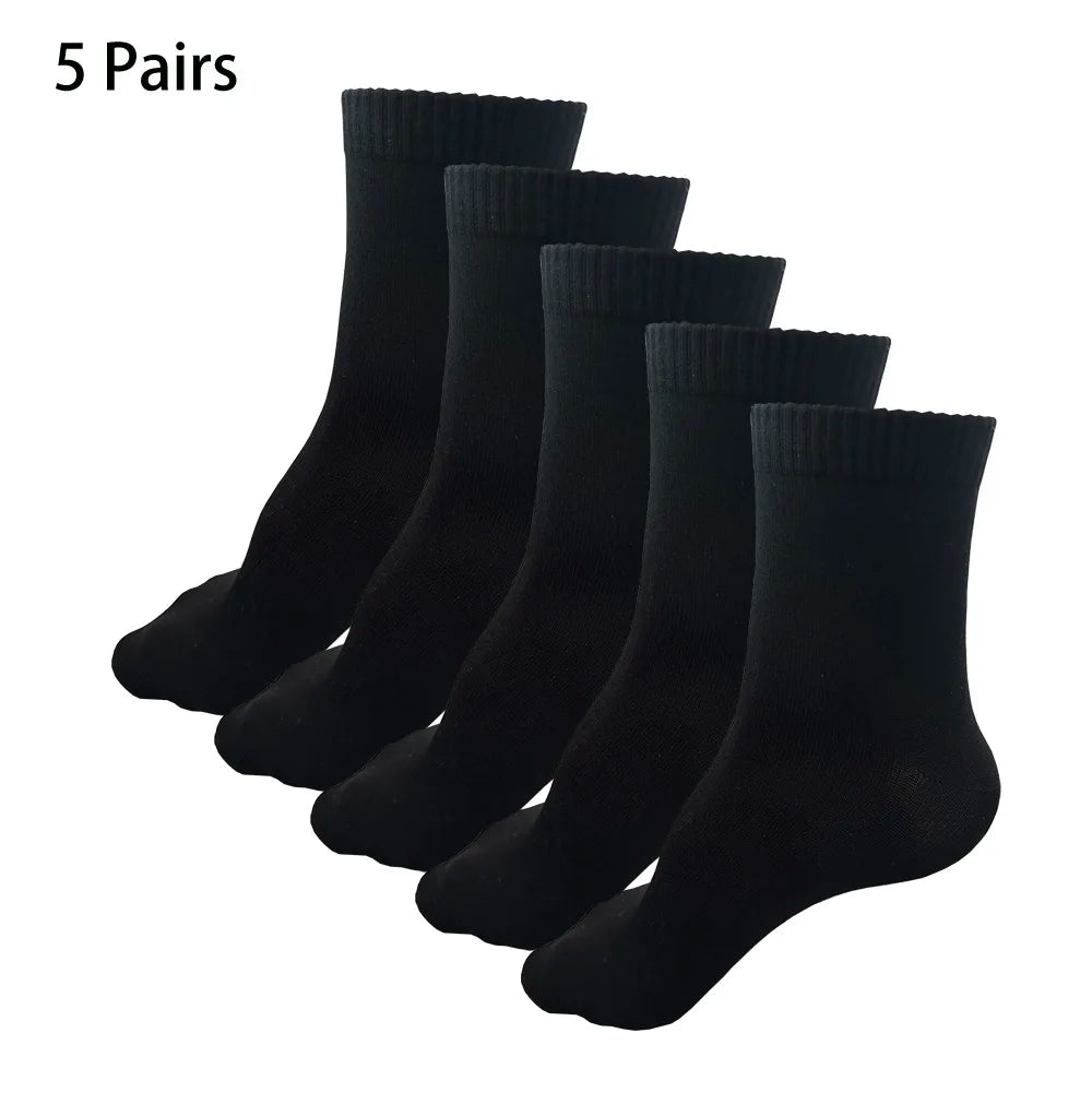 2/5 Pairs Men Women Cotton Socks Pure Color High Quality Soft Breathable Grey Black Business Casual Men winter socks Large Size.