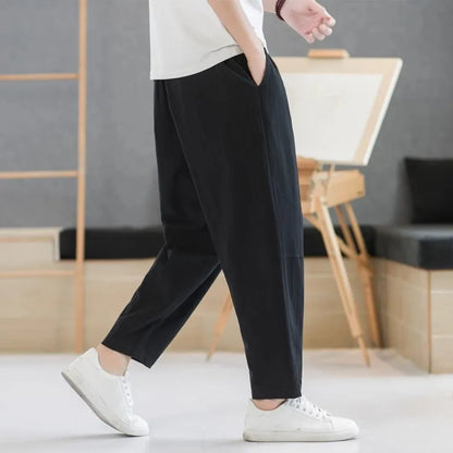 Men's Pants Cotton and Linen Male Summer New Solid Color Mens Trousers Loose Fitness Baggy Streetwear Plus Size M-5XL.
