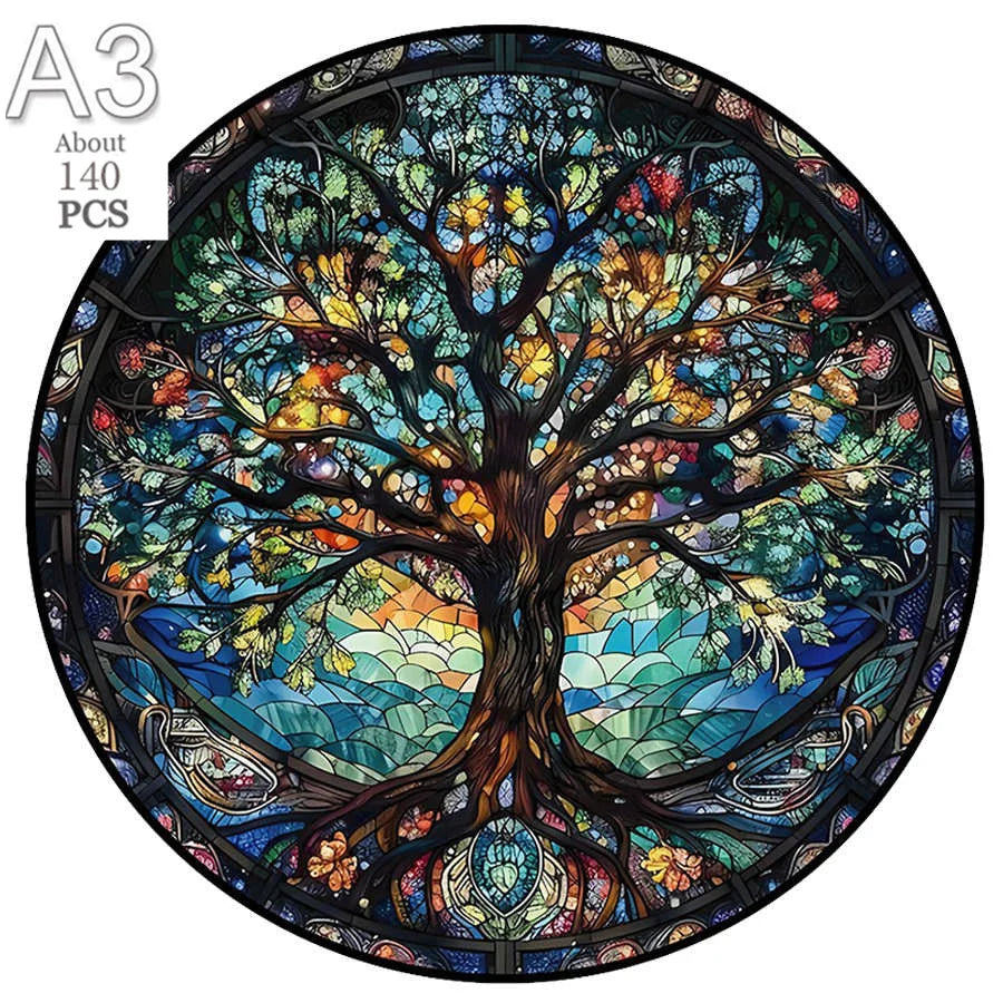 Deer in The Forest Wooden Puzzle Unique Shape Animal Puzzle Adult Relaxation Gift Exquisite Boxed Set with Decorative Artworks