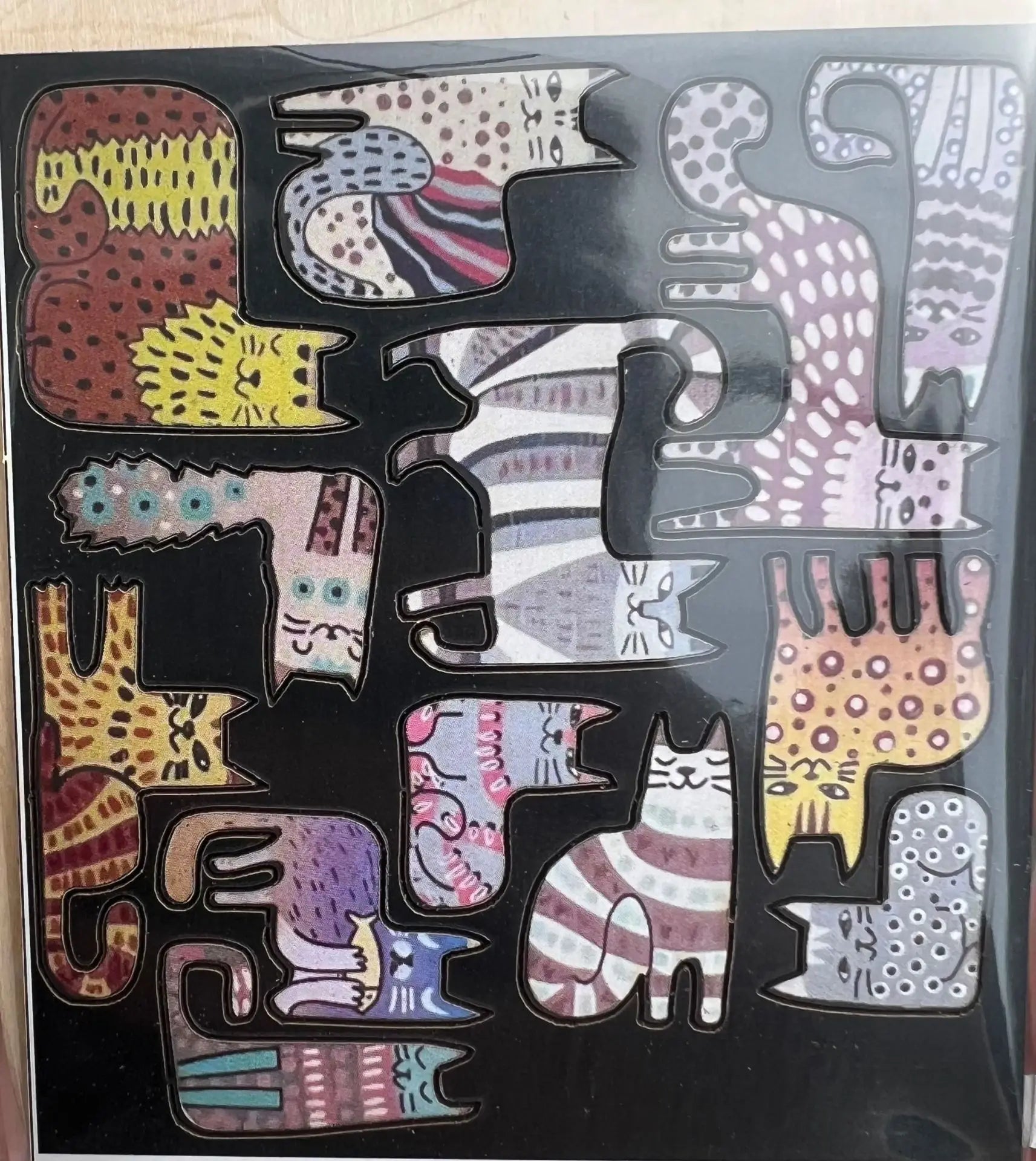 13 Irregular Wooden Cat Puzzles Colorful Cute Puzzle Toys for Children Birthday Gift Brain Teaser Educational Game.